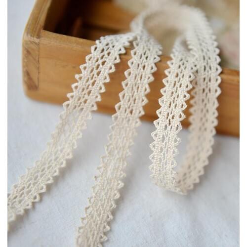 5 Meters High Quality Exquisite Diy Handmade Patchwork Cotton Material Cotton Lace Ribbon Beige Cotton Lace Trim