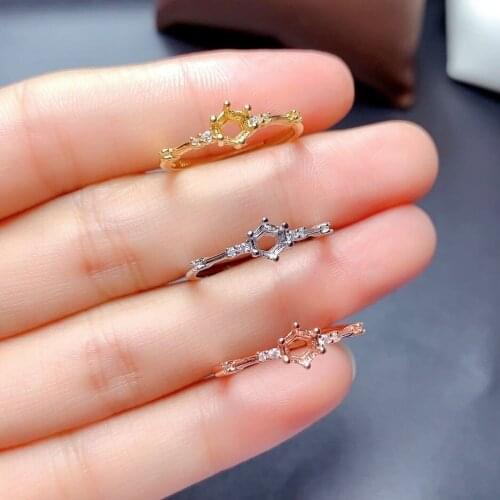 5mm Gemstone 925 Silver Blank Setting for Jewelry DIY Sterling Silver Ring Base Setting Ring Making Supplier