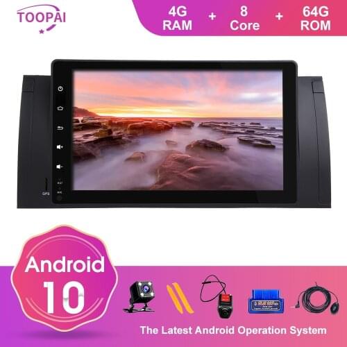 TOOPAI Android 10 For BMW E39 5 Series X5 E53 1996-2007 Auto Radio Streo Head Unit 9" Multimedia Player GPS Navigation IPS SWC