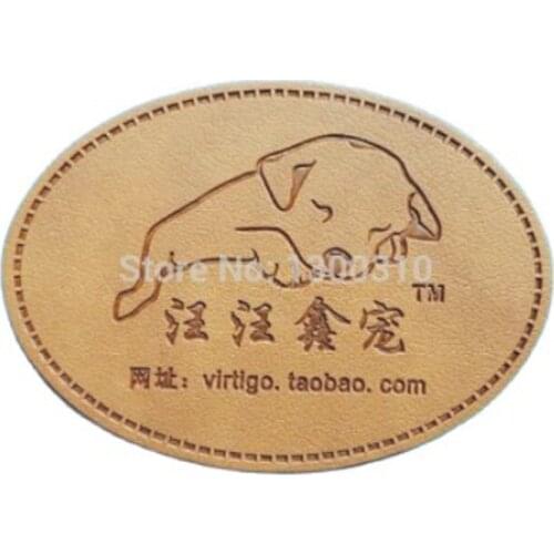 Free shipping leather label etiqueta de couro leather embossed labels