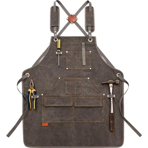 BBQ Canvas Apron Bib Chef Kitchen Apron for Women Men Painter Barista Bartender Pockets home barber Cafe Restaurant Tool Aprons