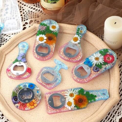 DIY Bottle Opener Kit with Parts Silicone Casting Mold Soft Keychain Baking Pan Mould for Craft Pendant Decoration UD88