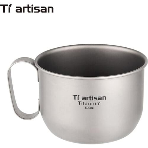 Tiartisan Cup Household Water Cup 500ml Tea Cup 100% Titanium Mug Ultralight Coffee Mug
