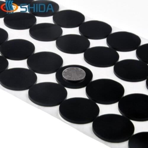 Black/White 50PCS 40*1/2/3mm Self Adhesive Anti Slip Silicone Furniture Bumper Pad,Flat Rubber Feet Pad for Table,Shock Absorber
