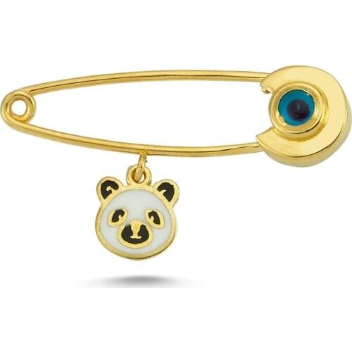 14K (585) Gold Enamel Safety Pin