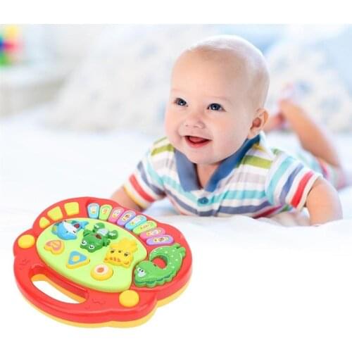 Baby Piano Toy Cartoon Animal Pattern Baby Musical Piano Play Toy with Light Educational Music Toy for Kids Gifts