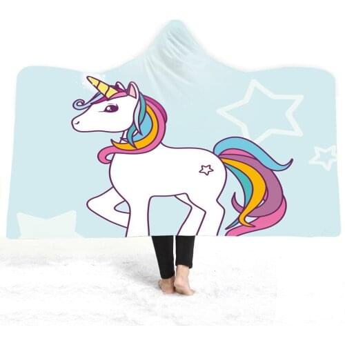Cartoon Unicorn Hooded Babies Kids Blankets Throw Pink Color 3D Print Bedspread Sofa Bed Cover for Childrens Boys Girls Gift