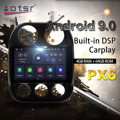 For Jeep Compass 2010-2016 Car Multimedia Radio Player Stereo Android 9.0 DSP 10 inch IPS Screen Audio GPS Navi WIFI head unit