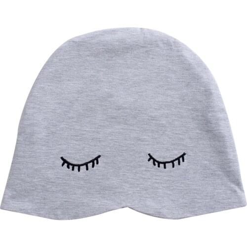 Adult Unisex Knitted Sleeping Night Cap Eyecover Eyelash Design Cute Sleep Hats