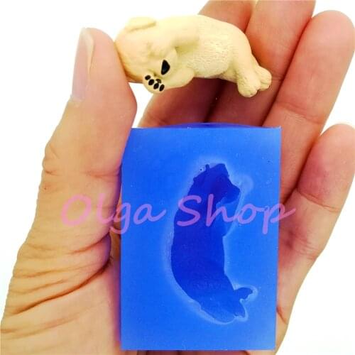 DYL930 38.2mm x 20.3mm Sleeping Cute Dog Silicone Mold Fondant Cake Decoration Candy Chocolate Resin Clay Art Soap Aromatherapy