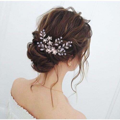 ZMHP293 Wedding Hair Combs Silver Gold Bridal Clips Pearl Piece Tiara for Bride Accessories Headwear Decoration Wreath Jewelry