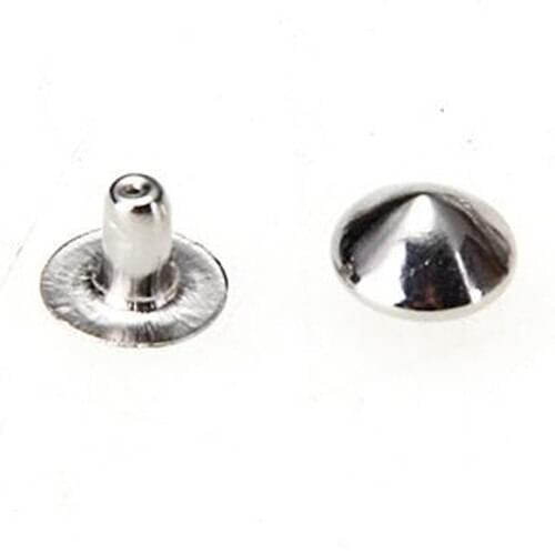 KSOL DIY 100 Iron Silver Conical Rivet Screw Studs 6mm for Jewelry