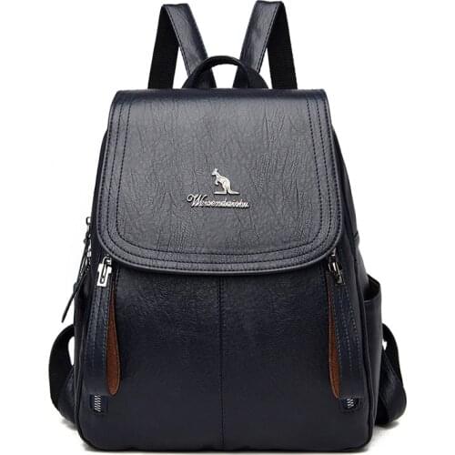 2021 New Solid Color Backpacks High Quality Casual Backpack Fashion Large Capacity Travel Backpack Female Student School Bag