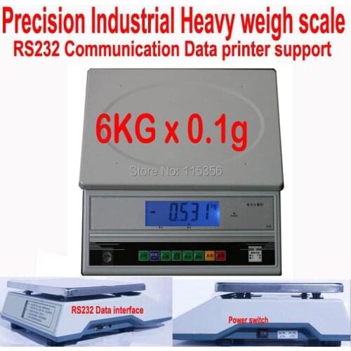 New Precision platform scale 6KG x 0.1g APTW418 RS232 port data Print weighing counting industrial balance kitchen scale