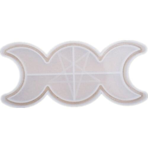 Handmade Moon Star Candle Tray Resin Molds Moon Phase Box Molds Triple Goddess With Pentagrams Mold Jewelry Making Tools X4YA