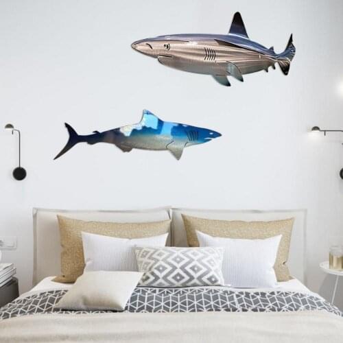 Hanging Pendant Delicate Realistic Stainless Steel Anti-rust Fish Shape Art Wall Decoration for Living Room