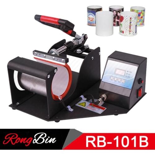 New Red Handle Mugs Sublimation Mug Press Machine Mug Heat Press Printer Heat Transfer Machine 11oz Cup Printing