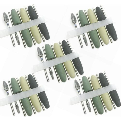 40Pieces / (5 Sets) Dental Rotary Resin Base Acrylic Silicon Rubber Polishing Burs Drill Polisher