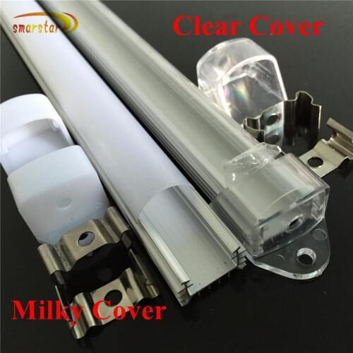 Smarstar 1m U aluminum trench milk transparent clear cover for Cooling fixed hard led strip light 100cm fine aluminum profile #3