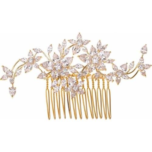 Wedding accessories for hair Zircon Micro insert wedding comb flower jewelry