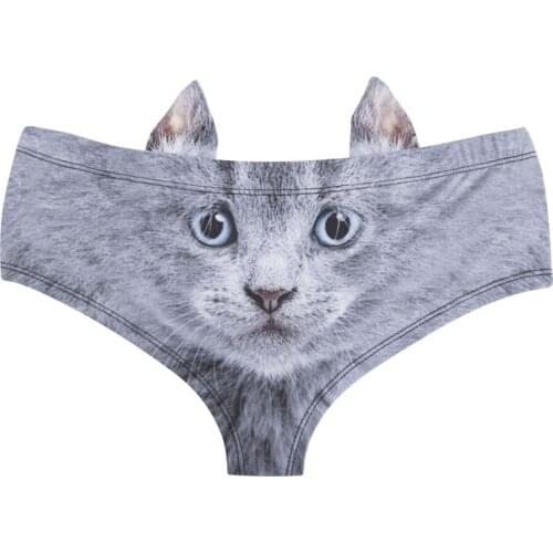 Cute Cat Print Panties Funny Fashion Lady Underwear Wild Animal Cute Womens Swimwear Underwear Sexy Womens Fashion