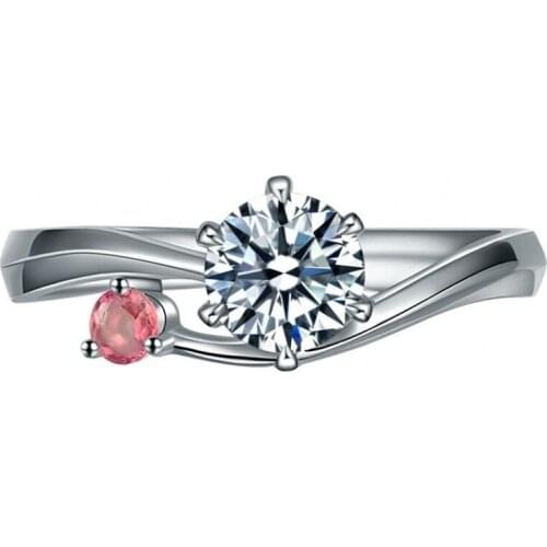 WYJZY 6-claw inlaid zircon ladies engagement ring fashion opening pink zircon ladies casual matching jewelry surprise gift