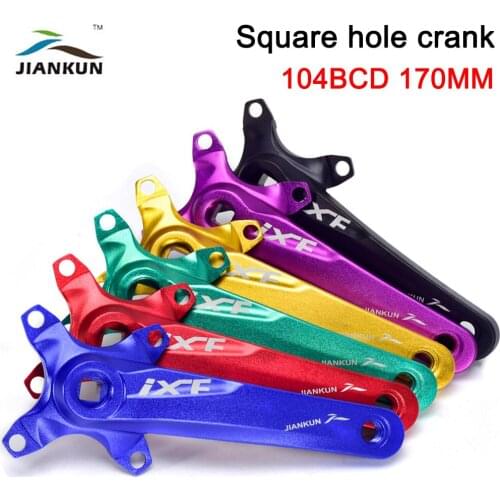 JIANKUN IXF MTB Bicycle Crank Sprocket 104BCD 170mm Bike Square Hole Crankset 32 34 36 38 40 42T MTB Bicycle Crankset Parts