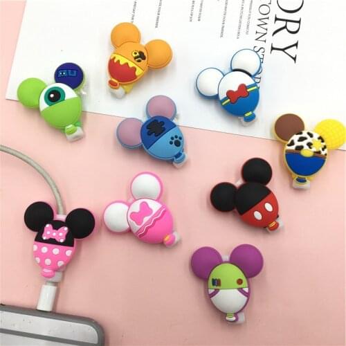 1PCS Cartoon Disney Phone USB Cable Protector for IPhone Samsung Huawei Data Line Organizer Clip Protetor De Cabo Cable Winder