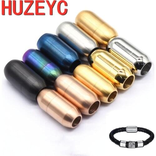 10pcs/Lot Wholesale Stainless Steel Magnetic Clasps Leather Cord Bracelet Magnet Buckle Necklace DIY Jewelry Making Accessories