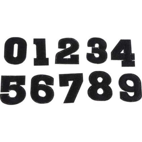 10pcs 0-9 Number Patches Fabric Adhesive Jeans Cap Hat Iron On Applique DIY