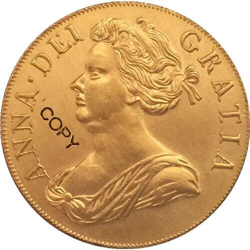 24 - K gold plated 1714 United Kingdom 1 Guinea - Anne coins copy