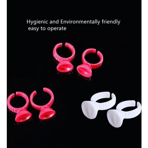 500pcs Disposable Tattoo Pigment Rings, Nail Art Eyelash Extension Glue Rings Cups Holder Adhesive Makeup Rings Palette