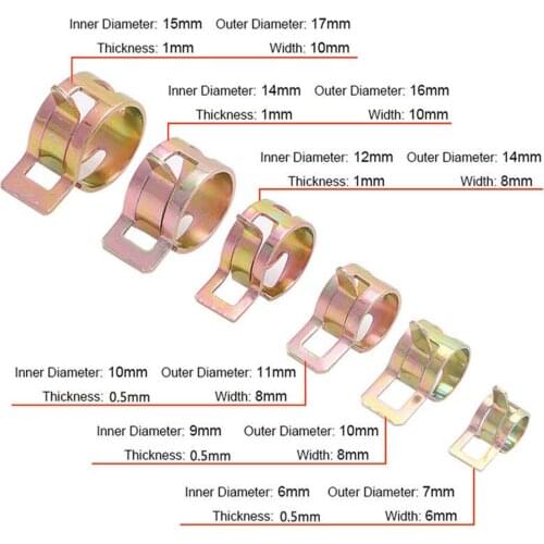 Fuel Oil 60pcs Set Pipe Tube Clamps Hose Kit 10mm 14mm 6mm 6~15mm Clip