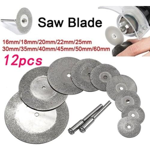 12pc Dremel Tool Mini Cutting Disc For Rotory Accessories Diamond Grinding Wheel Rotary Circular Saw Blade Abrasive Diamond Disc
