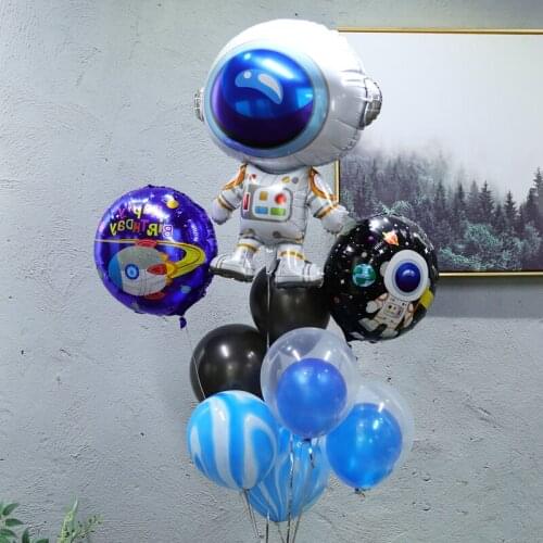 Astronaut Balloon set Outer space Theme Birthday party balloon Cosmonaut Solar system Theme Birthday Party Decora kids Rocket