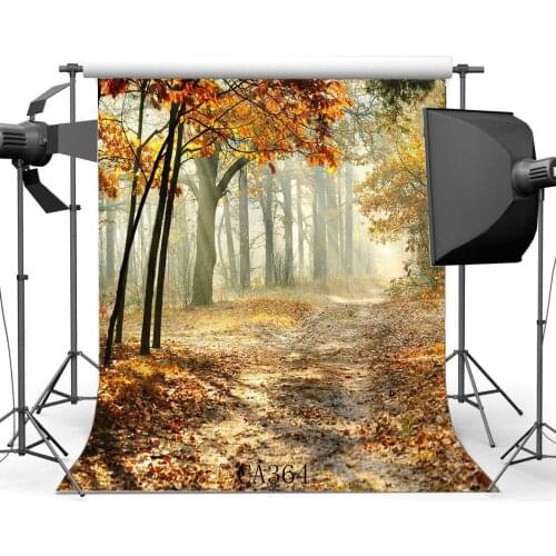 Photography Backdrop Rural Forest Autumn Fall Leaves Natural Scene Seamless Background Studio Prop CA364