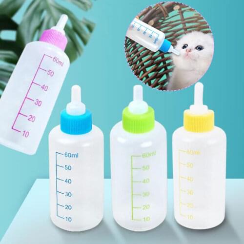 60ML Puppy Kitten Feeding Bottle Set Convenient Multi-color Pet Dog Cat Water Milk Feeder Cat Drinking Bottle Pets Supplies