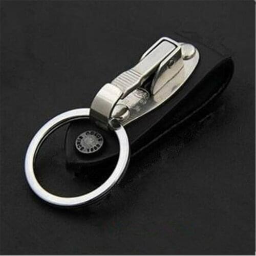 Quick Release Belt Clip Ring Holder Detachable Stainless Steel Leather Key chain