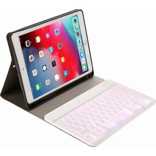 PU Leather Case with 7 Colors Back-lit Bluetooth Keyboard and Pencil Slot for Apple iPad 9.7 2017 2018 iPad Pro 9.7 iPad Air Air