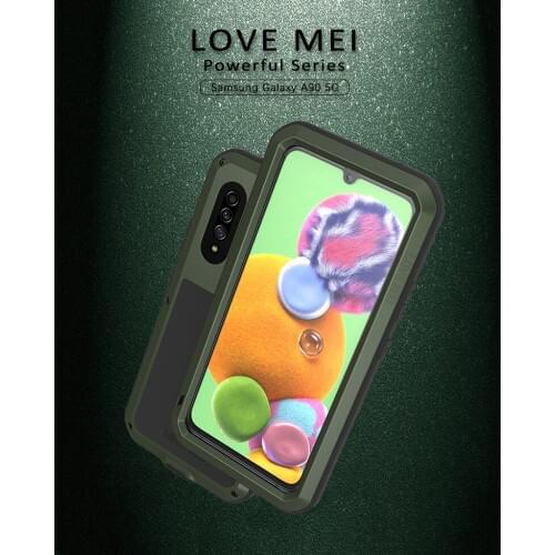 Love Mei Powerful Phone Case For Samsung Galaxy A90 5G Heavy Protective Shock Dirt Proof Water Metal Armor Case For A90 5G Cover
