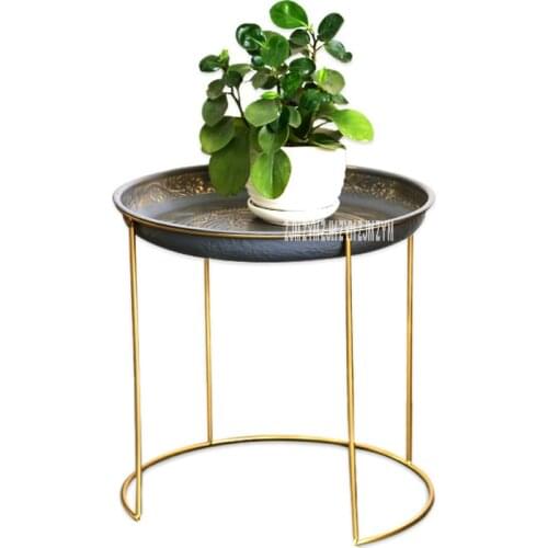 GJD0002 Modern Simple Mini Flower Pot Stand Removable lron-Flower Stand Tea Table Bedside Table Small lron Bed -Table Pot Holder