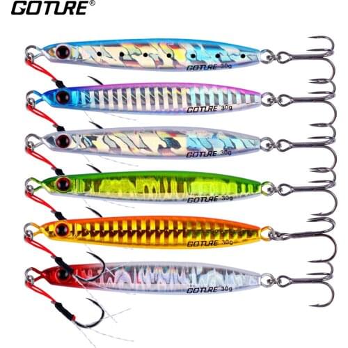 Goture 6 pcs/lot Sea Fishing Lure Slow Pitch Vertical Jigging Lure Metal Spoon Hard Bait 9cm 20g Metal Jig 6 Different Colors