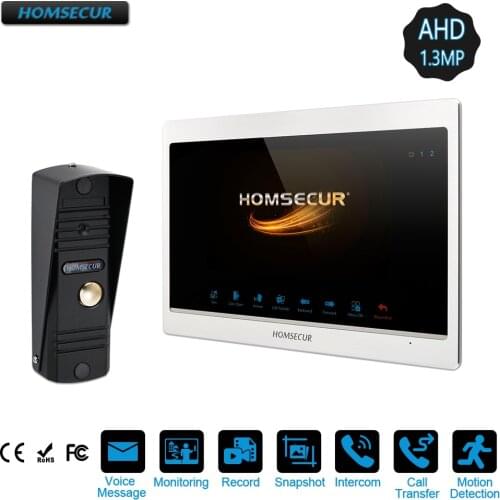 HOMSECUR 7" 4 Wire Video Door Phone Intercom System with Intra-monitor Audio Intercom, Recording & Snapshot(BC011HD-B+BM702HD-S)