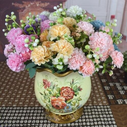 10 Heads Fake Flowers Artificial Plants Living Room Bedroom Home Accessories Party Wedding Decoration Bouquet