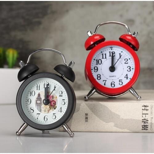 Creative Alarm Clock Cute Mini Metal Small Alarm Clock Electronic Small Loud Table Bedside Alarm Clock
