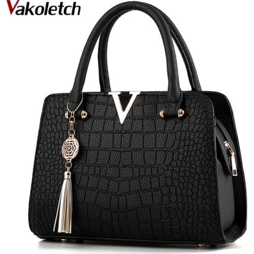 Crocodile PU leather Women Bag V letters Designer Handbags Luxury quality Lady Shoulder Crossbody Bags women Messenger Bag KL276