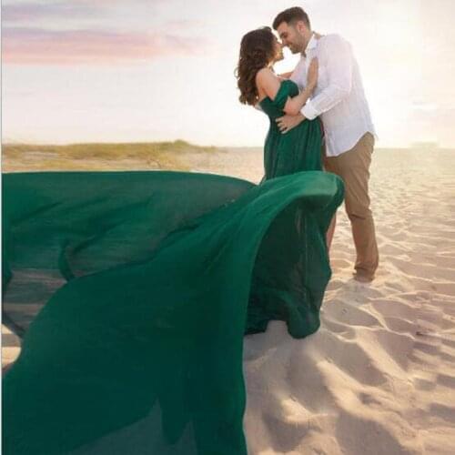 Patchwork Lace Shoulderless Maternity Dresses For Photo Shoot Long Maternity Photography Props Dresses For Pregnant Women 2021