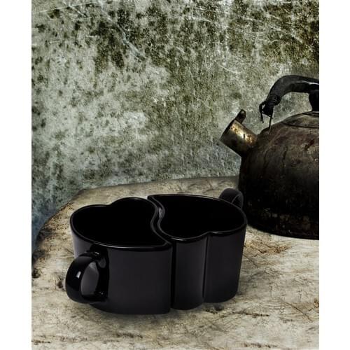 Love Black heart mug 10cm 2pcs in love