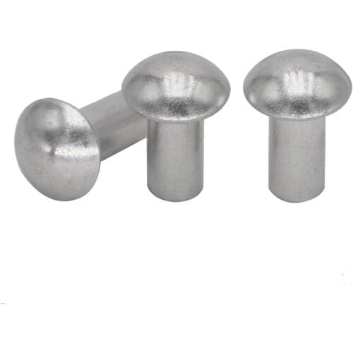 M4 M4*10 M4x10 M4*12 M4x12 GB867 DIN660 Silver Tone AL Aluminum Aluminium Cap Half Round Pan Head Solid Rivet