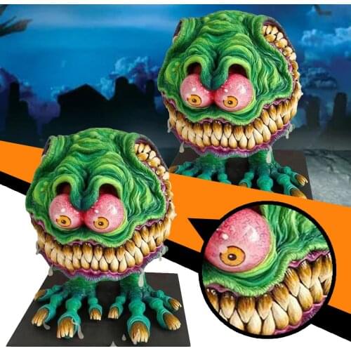 Miniature Monster Halloween Figurines Decoration Angry Big Mouth Eccentric Statue Resin Crafts Ornaments Creative Sculpture